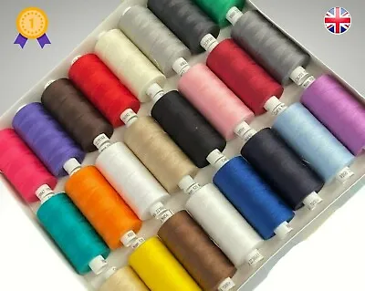 Coats Moon Thread Polyester - Cotton Sewing Hand Machine 1000y X 24 Assorted • £22.50