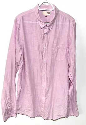 1901 100% Linen Shirt Pink Long Sleeve Mens XL • $16