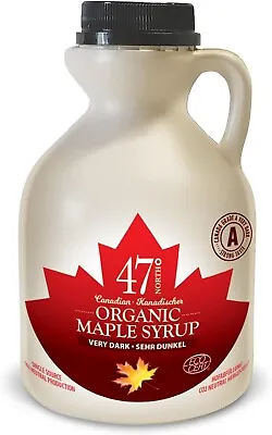 47 North Canadian Single Source Organic Maple Syrup Grade A Very Dark Strong • £16.95