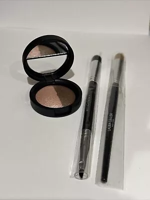 Laura Geller Baked Colour Intense Eyeshadow Duo Crema Cappuccino & 2 X Eye Brush • £8.95