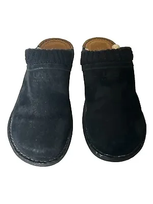 UGG Australia Gael Black Mule Clog Suede Shearling Shoes Women Size 7 • $38