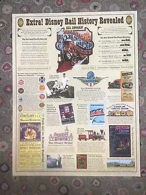 Railroad History Poster Disney Joe Burns Trains Monorail Disneyland 2007 • $15