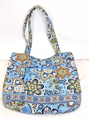 Vera Bradley Blue Multicolored Paisley Magnet Close Hand Purse VB40 • $15.99