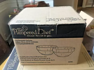 The Pampered Chef Small Bamboo Round Bowl (Set Of 2) #2299 NIB • $9.99