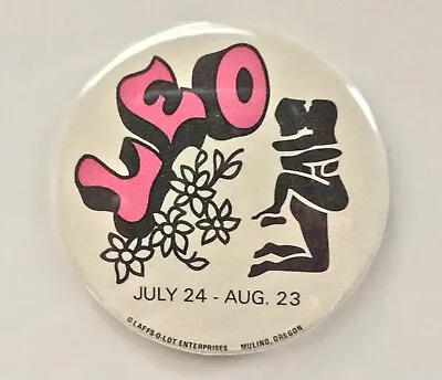 ✨Vintage Retro Leo Button Pin 🦁 60s 70s Zodiac Astrology Hippie Counter Culture • $12.95