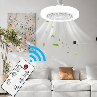 Modern Led Ceiling Fan With Lights E27 Adjustable Bedroom Living Room Fan Lamp • $17.56