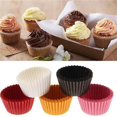 100X MINI Cupcake Cases Baking Muffin Cake Petits Greaseproof Baking Cupcake • £2.88