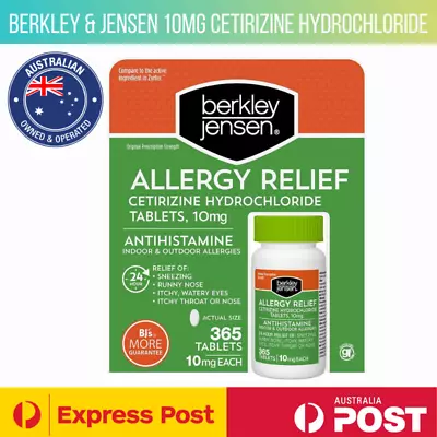 Berkley & Jensen Cetirizine 10mg 365 X Tablets - Generic Zyrtec Alternative • $44.95