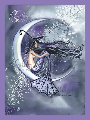 Moonlight Witch Mermaid Print From Original Painting By Grimshaw Halloween • $10