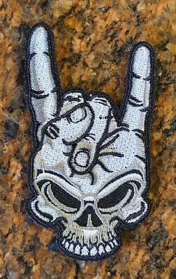 Skull With Devil's Horns Sew Or Iron On Patch 8cm X 4cm Heavy Metal FREE P&P • £3.09