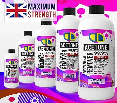 £8.99 • Buy Pure Acetone Premium  Quality Nail Polish Remover UV/LED GEL Soak Off UK