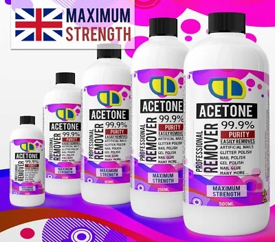 £8.99 • Buy Pure Acetone Premium  Quality Nail Polish Remover UV/LED GEL Soak Off UK