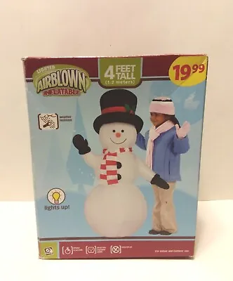 Gemmy Snowman Inflatable Lighted 4’ Feet  Airblown Yard Decor New Open Box • $39.95