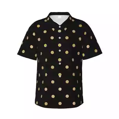 Hawaii Shirt Vacation Dot Blouses Glittering Stripes Shirts Men Short-Sleeve • $28.79