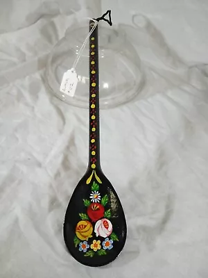 £6 • Buy Black Decorative Wooden Spoon Roses And Castles Hand Painted Barge Ware #02