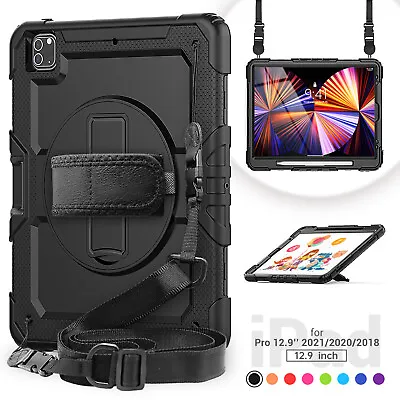 $45.99 • Buy Shockproof Case For Apple IPad Air 5 Mini 6 9th Pro 11 12.9 Shoulder Strap Cover