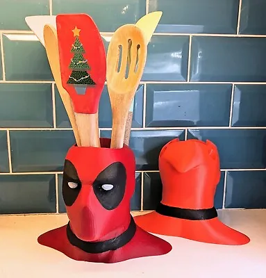 Deadpool Universal Kitchen Utensil Holder Large Size Hand Made And Painted. • £19.99