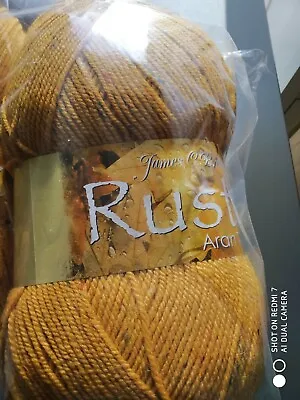 James Brett Rustic Tweed Aran With Wool Knitting Yarn 1x400g Dat54 Mustard Mix • £14