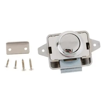 Caravan Motorhome Push Button Toilet Door Lock Drawer Cupboard Alloy Latch Knob • £6.70