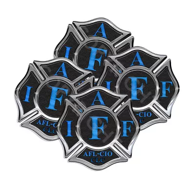IAFF Sticker Decals 4 Pack Firefighter Int'l Maltese Cross  Black Blue 2  Wide • $3.49