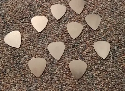 Stainless Steel Guitar Picks Lot Of 10 .30 Mm Thin Electric Free Tracking New! • $10.99