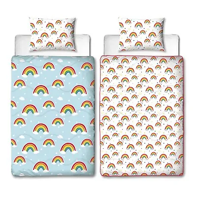 Rainbow Kids Single Coverless Duvet Reversible Bedding Set Quilt Cover 4.5 Tog • £17.99