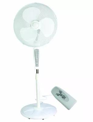 Pedestal Fan With Remote 3 Speed Settings & Adjustable Height To 120cm • £29.95