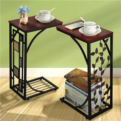 C Shaped End Table For Living Room Sofa Side Table Coffee Table Snack Table Tray • $37.59