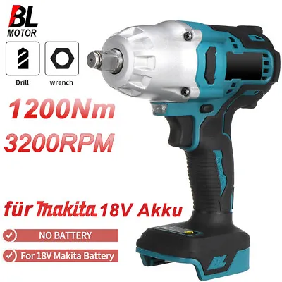 £37.99 • Buy 1200 Nm Brushless High Torque Impact Wrench 18 Volt Bare For Makita Battery