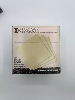 Chemex Vintage Coffee Filters FS-100 Natural Bonded Squares Box USA - 100 Count • $25