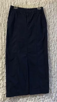 Eddie Bauer: Navy Cotton Skirt Multiple Pockets Extra Buttons Size: 6 Tall • $13