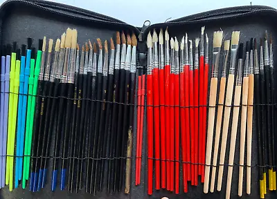 VTG Cummins Paint Brushes Lot Of 50 In Zip Case • $59.99