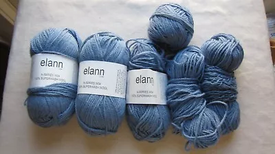 Lot Of 2 Full & 4 Partial Skeins Of Elann Blue Wool  VGC • $14