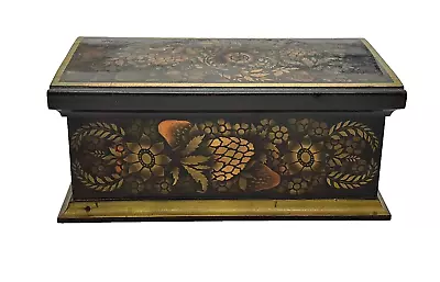 FOLK ART  Stenciled Polychrome Minature Blanket Chest Document Box Signed • $135