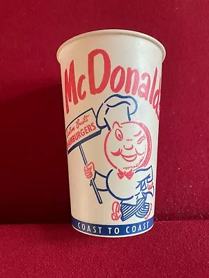 1950's McDonald's  Un-Used  SPEEDEE Logo (16oz) Paper Cup (Scarce / Vintage) • $49