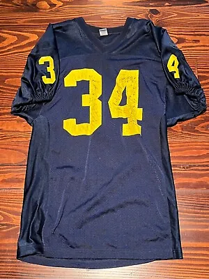 Vtg 1980s Michigan Wolverines U Of M Football Game Used Worn Jersey #34 Large • $99.99