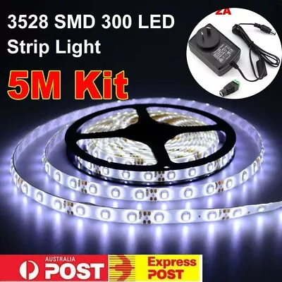 5M 3528 SMD LED Strip Lights Flexible Cool White Rope Tube Light Home DIY Signs • $17.99