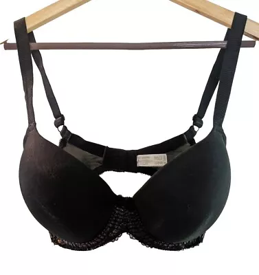 Wacoal La Femme Contour T-Shirt Underwire Black Metallic Bra 34DDD 34 DDD • $15.99