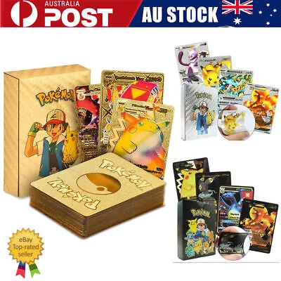 55Pcs Pokemon Card Foil GOLD PACK 55 CARDS TCG GX Vmax GX Card Charizard Rare • $12.99