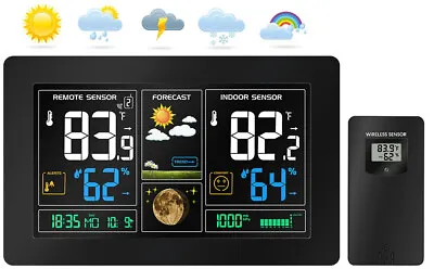 Wetterstation Funkwetterstation Digitales Thermometer Wettervohersage Kalender • £34.73