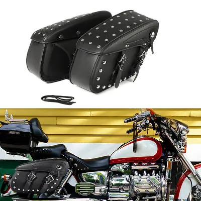 Motorcycle Saddle Bags Trunk Luggage For Harley Dyna Softail Sportster XL883 • $119.17