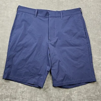 J Crew Shorts Men 32 Navy Blue  9  Tech Nylon Stretch Chino Golf Performance • $14.46