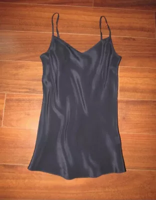 J.CREW J Crew ~ Size XXS ~ Black 100% SILK Adjustable Strap Camisole Blouse A22 • $14.99