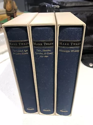 Mark Twain Library Of America 3 Volume Set In Slip Cases. Tales Sketches Essays • $29.99