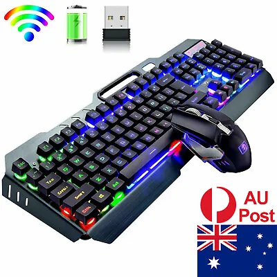 XINMENG Computer Wireless Gaming Keyboard And Mouse Set Rainbow Backlit Full Key • $32.99