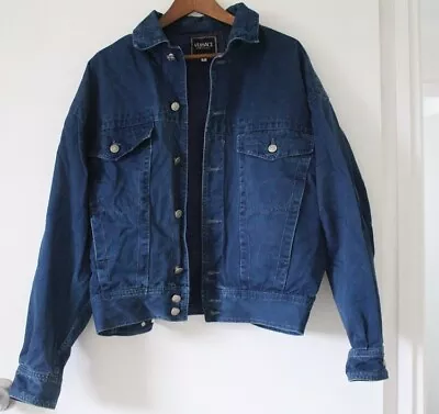 VERSACE Jeans Couture Vintage 1990s Blue Denim Mens Jacket Lined Size Large • $600