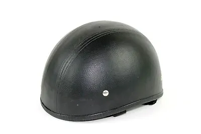 Vega Unisex Sz M Motorcycle Helmet Fiberglass Black Leather Wrapped • $24.99