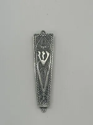 Vintage 925 Sterling Silver Filigree Mezuzah Case Israel Collectible Jewish Gift • $50