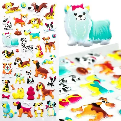 Premium 3D Foam DOG STICKERS Art Paper Card Craft Scrapbooking Self Adhesive Set • £2.78