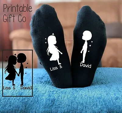  Girl & Boy BIRTHDAY VALENTINES Personalised Couple Sole Socks Gift For Lovers • £8.99